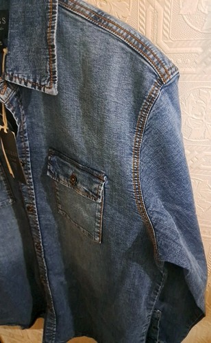 Guess Los Angeles Men's Vintage Blue Denim Shirt NWT - photo 5