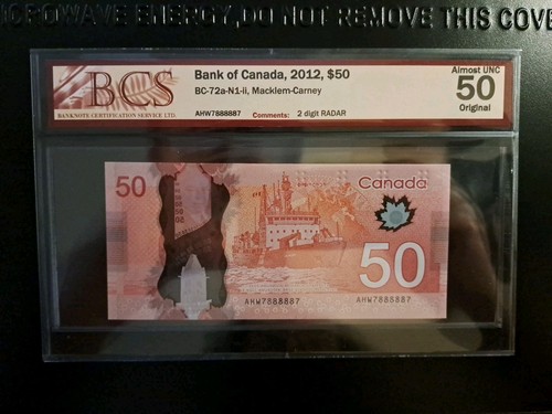 2012 Bank Of Canada $50, 2 Digit Radar Note, 7888887, BCS 50 - photo 3