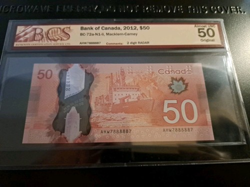 2012 Bank Of Canada $50, 2 Digit Radar Note, 7888887, BCS 50 - photo 4