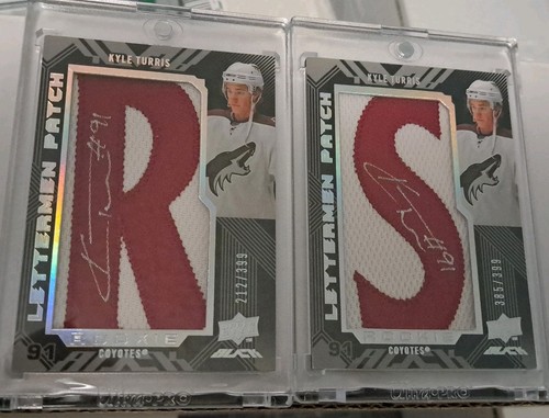 2008 UD Black Lettermen Patch Autograph Kyle Turris Rookie Cards
