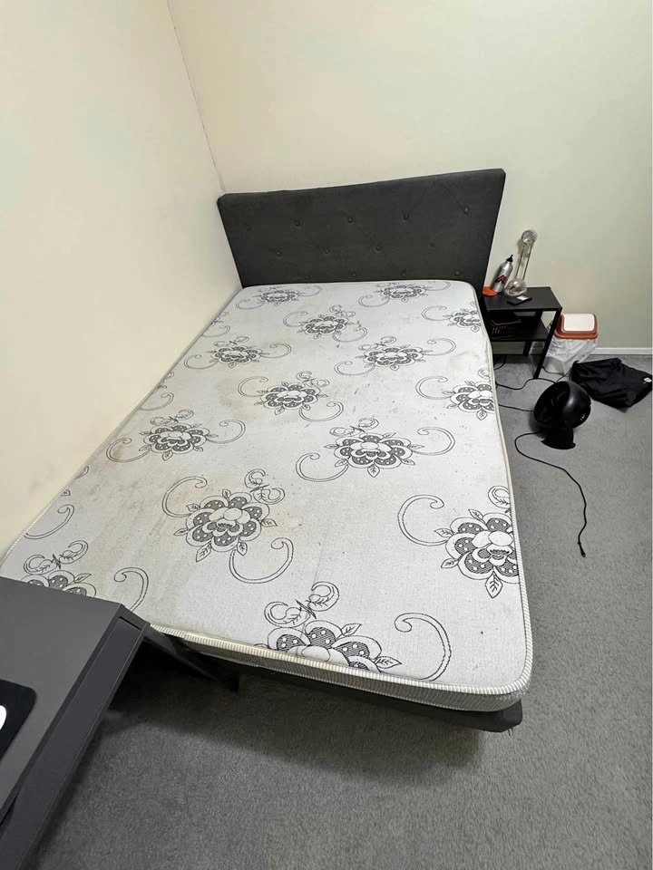 Full Size Mattress and Upholstered Bed Frame