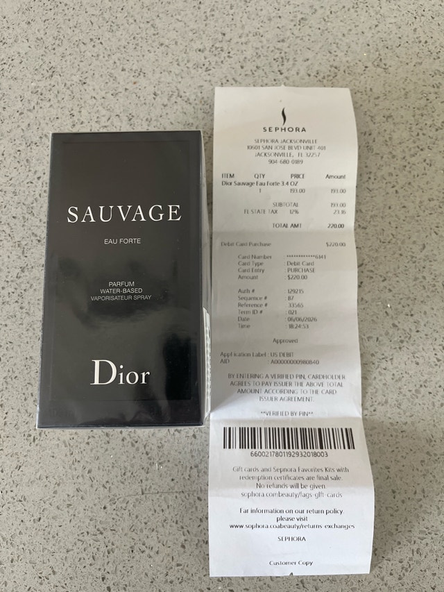 Dior Sauvage 100ml unopened with receipt