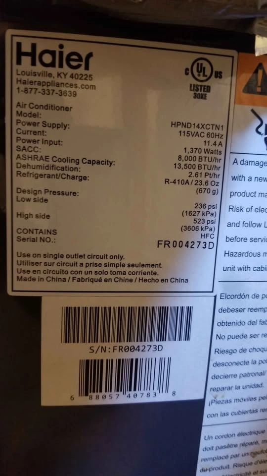 Haier Double Hose Air Con Unit 14,000 BTU *READ DESCRIPTION* - photo 2