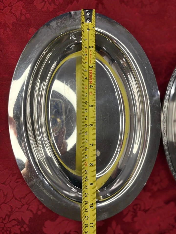 Silver-Plated Oval Serving Dish with Lid - photo 3
