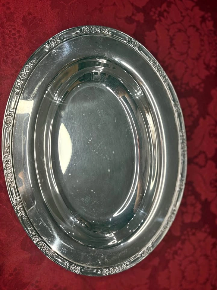 Vintage Silver-Plated Oval Serving Platter