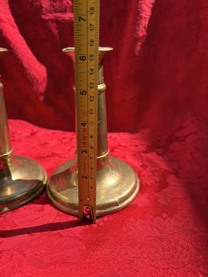 Old Country Design Brass Candlestick Holders - photo 3