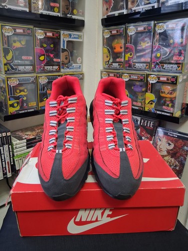 Nike Air Max 95 Mens Size 11 Dark Ash/Metallic Silver/Red - photo 3