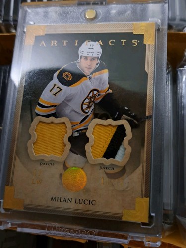 2013-14 Upper Deck Artifacts Milan Lucic Game Worn Jersey Card - photo 2