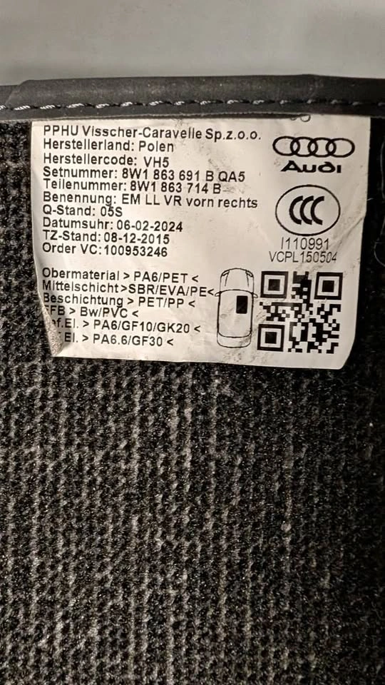 Audi A5 OEM Floor Mats
