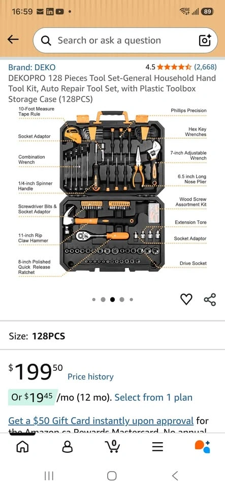 DEKO 128 Pieces Tool Set - photo 3