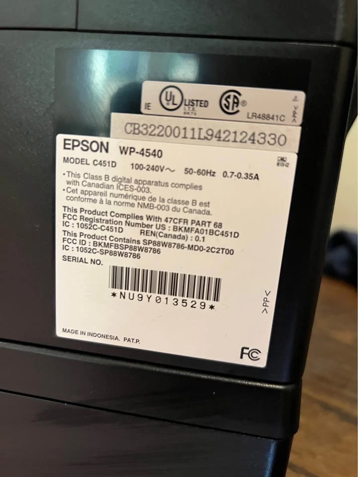 Epson WP-4540 INK FULL WORKS PERFECT - photo 5