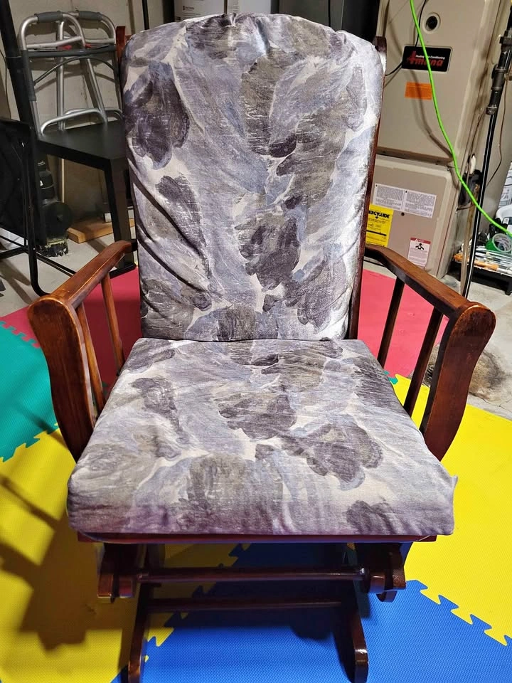 Wooden Glider Rocking Chair with Cushions