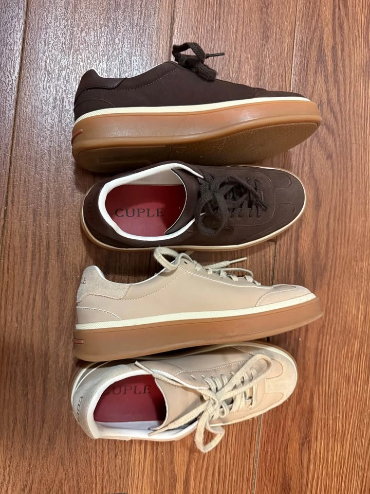 Brown and Beige sneakers