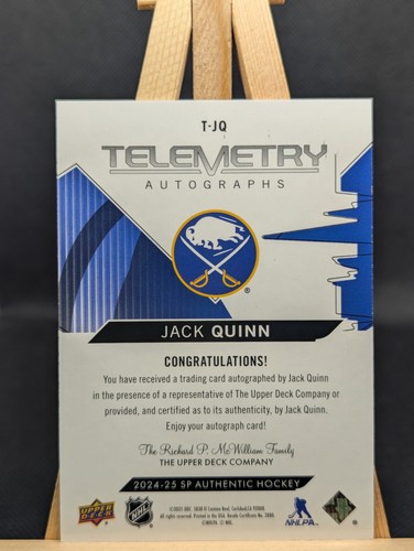 2024-25 Upper Deck SP Authentic Telemetry Auto JACK QUINN - photo 2