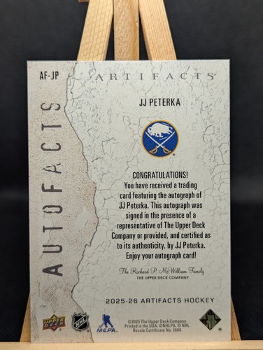 2025-26 Upper Deck Artifacts JJ Peterka Autofacts #AF-JP - photo 2