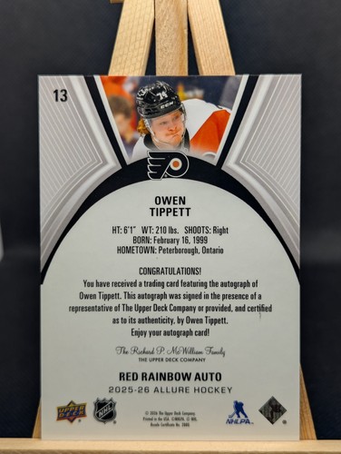 2025-26 Upper Deck Allure Owen Tippett Red Rainbow AUTO - photo 2