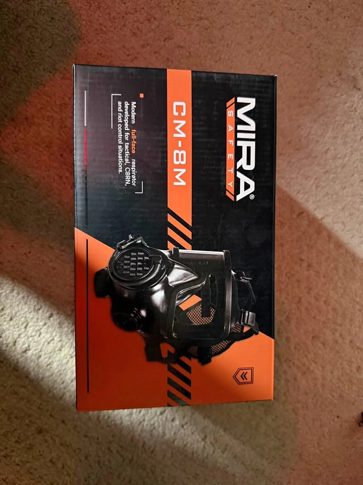 Mira CM-8M Full-Face Gas Mask + 5 Brand New Sealed NBC-77 CBRN F