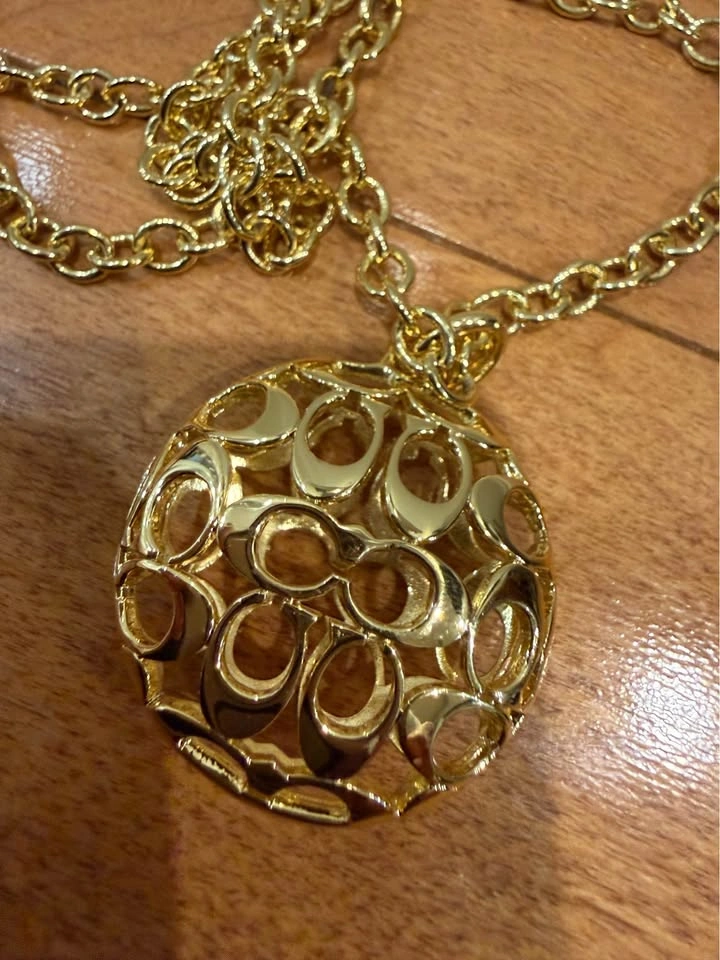 Coach Gold Tone Signature Logo Pendant Necklace - photo 3