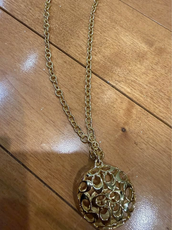 Coach Gold Tone Signature Logo Pendant Necklace - photo 5