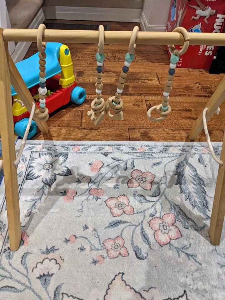 Wooden Baby Gym with Hanging Toys
