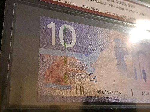 2005 Bank Of Canada $10, 3-Digit Radar Note, BCS 66 - photo 2