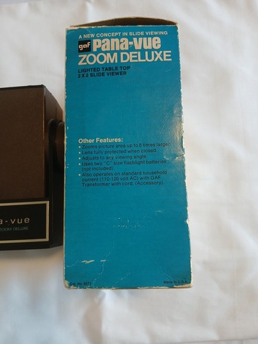 Vintage GAF Pana-Vue 1 Zoom Deluxe Fold-Down 35mm Slide Viewer - photo 3
