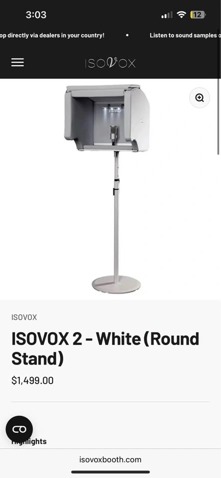 ISOVOX 2 vocal booth with stand - photo 3