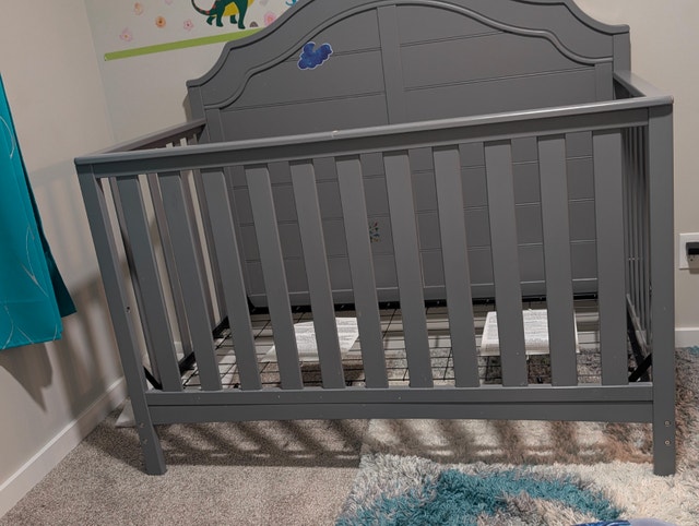 Grey Baby Crib