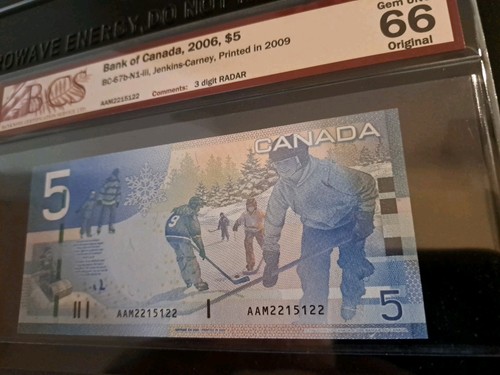 2006 Bank of Canada $5 3-Digit Radar Note, AAM 2215122, BCS 66 - photo 4