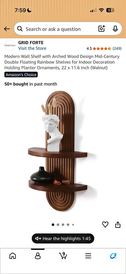 Modern wall shelf