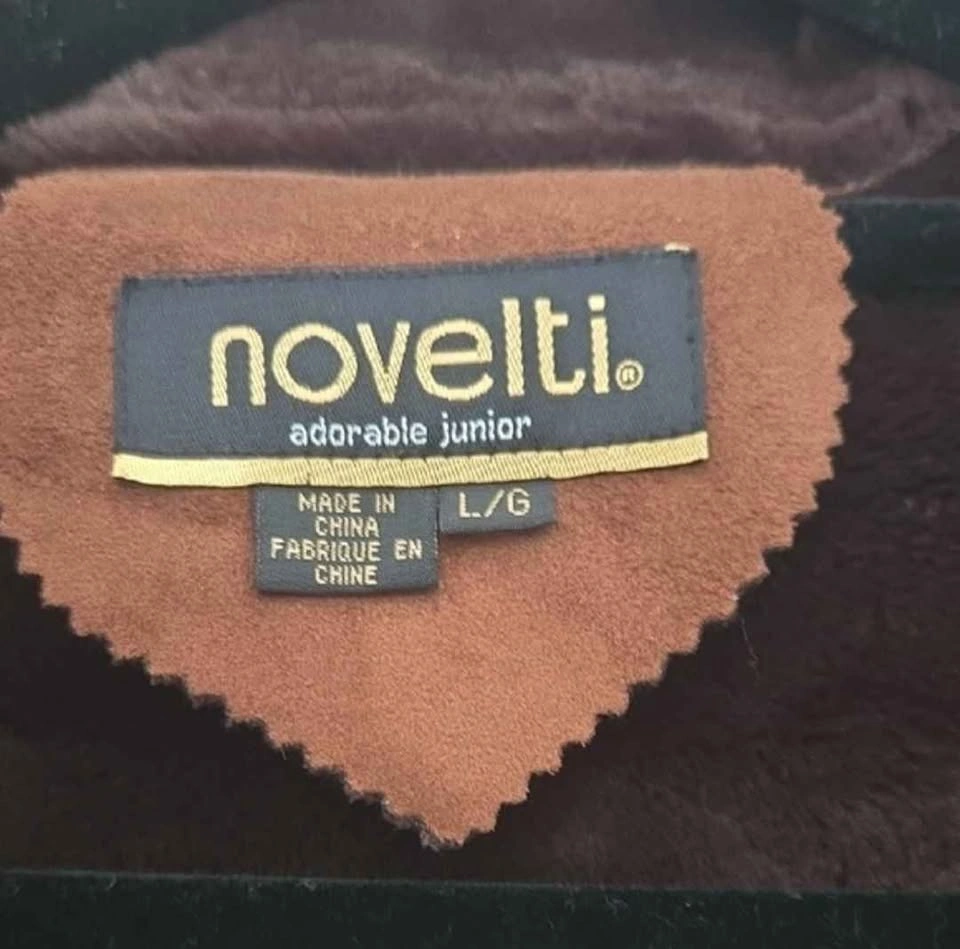 Brown Hooded Suede Faux Fur Long Coat - Novelti - Size Large - photo 4