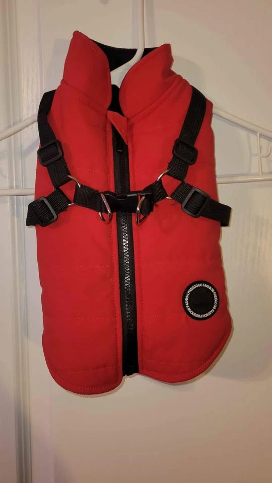 Dog Winter Jacket With Adjustable Harness (Red) - photo 2
