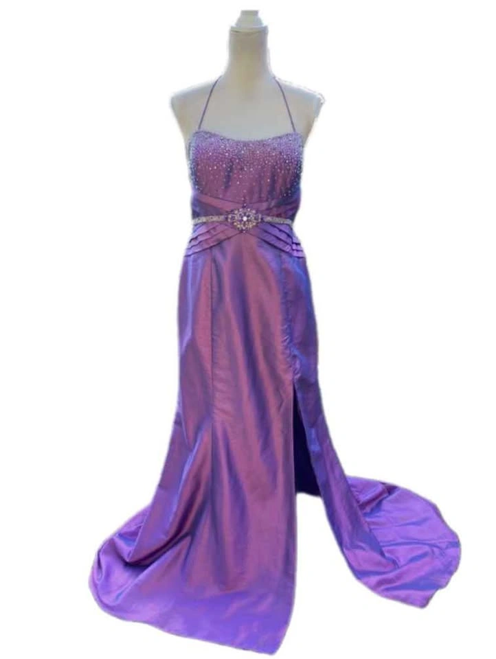 Purple/Pink/Blue Beaded Iridescent 90's Vintage Dress (Niki Liva