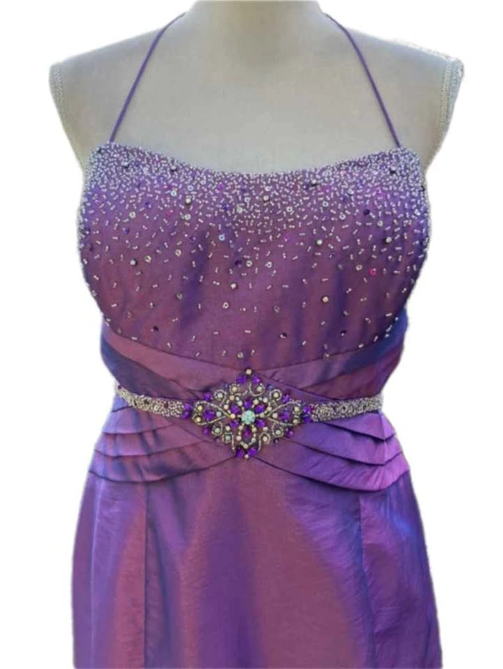 Purple/Pink/Blue Beaded Iridescent 90's Vintage Dress (Niki Liva - photo 2