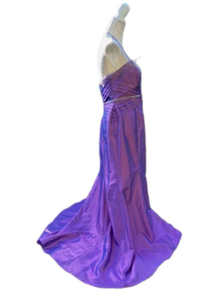 Purple/Pink/Blue Beaded Iridescent 90's Vintage Dress (Niki Liva - photo 3
