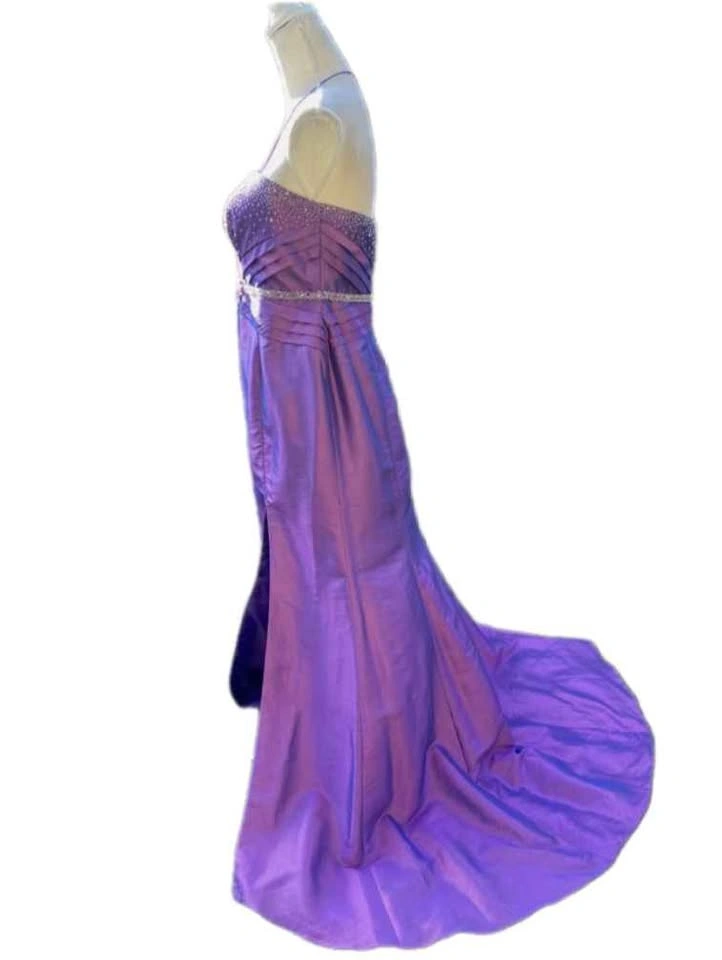 Purple/Pink/Blue Beaded Iridescent 90's Vintage Dress (Niki Liva - photo 5