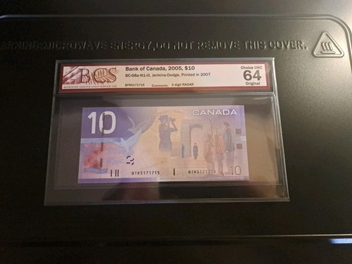 2005 Bank Of Canada $10, 3 Digit Radar Note, BCS CHUNC 64 - photo 3