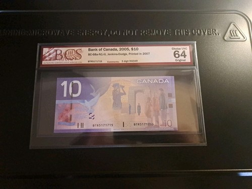 2005 Bank Of Canada $10, 3 Digit Radar Note, BCS CHUNC 64 - photo 4