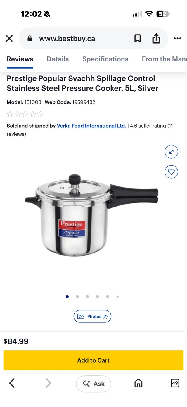 Prestige Popular Svachh Pressure Cooker 5L