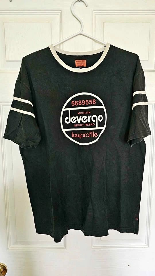Vintage Devergo Sport Retro Ringer T-Shirt - Men's XL