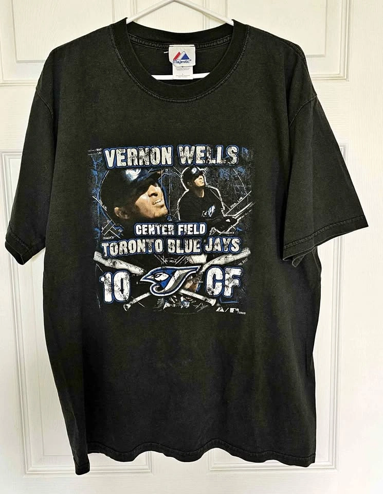 Vintage 2005 Majestic MLB Toronto Blue Jays Vernon Wells Tee - M