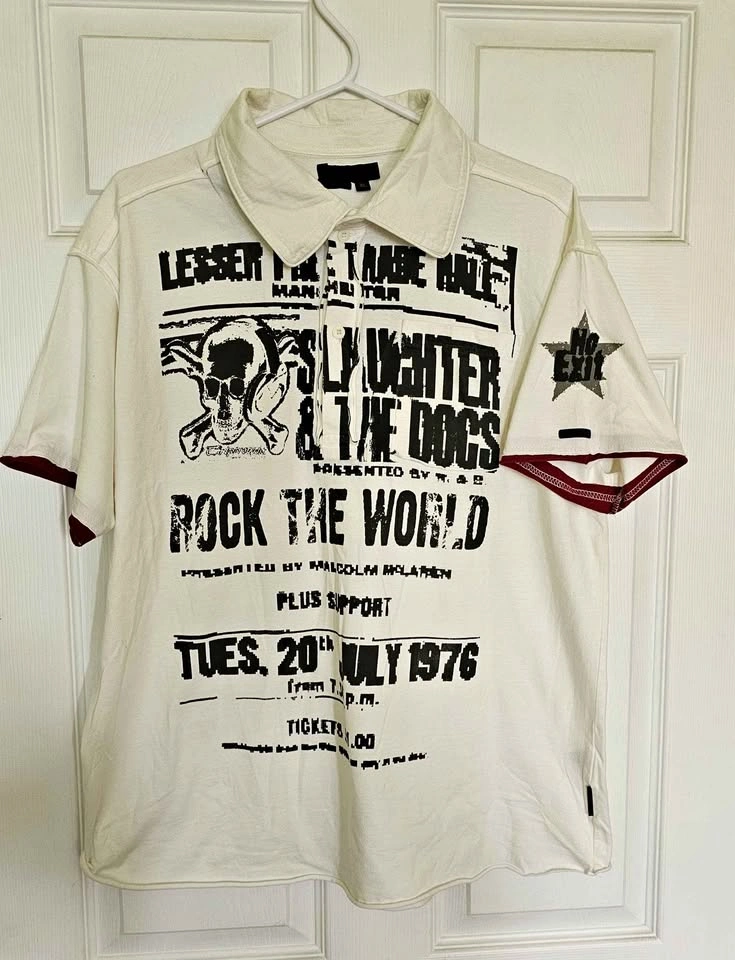 Brand New Deadstock 1976 Manchester Punk Rock Polo - Men's XL