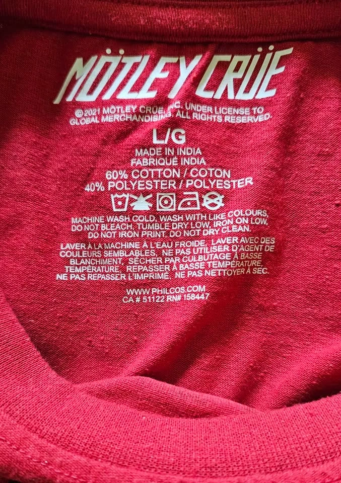 BRAND NEW Official Mötley Crüe The Final Tour Band Tee - L - photo 2