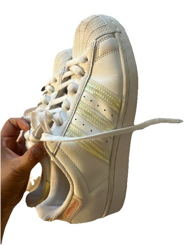 Size 5 - Adidas Superstar White Metallic Girls - photo 4