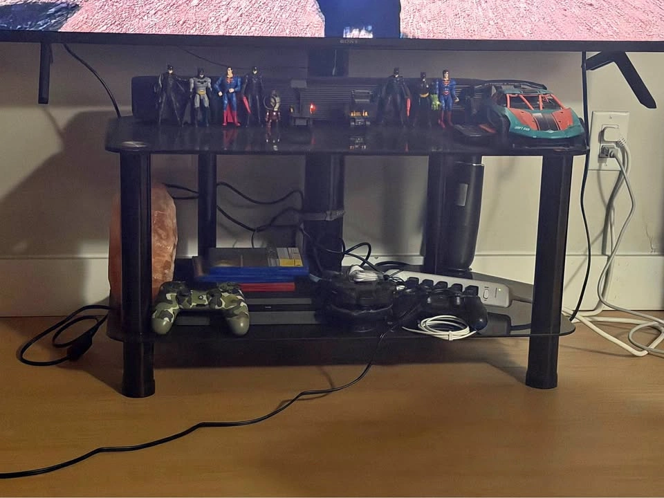 Black Glass TV Stand