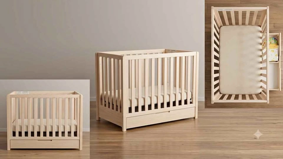 Colby 4-in-1 Mini Convertible Crib with Storage + Mattress - photo 4