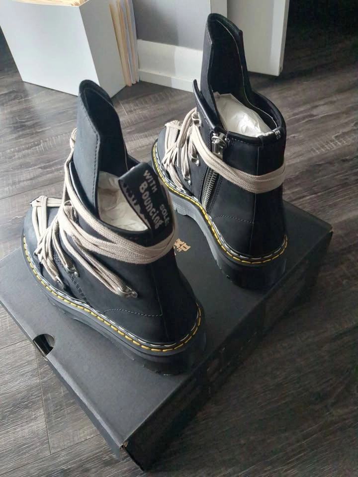 Dr. Martens x Rick Owens Black Leather Platform Boots size 9 men - photo 3