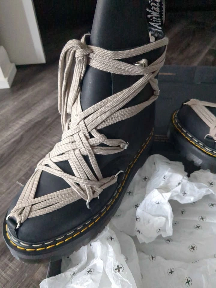Dr. Martens x Rick Owens Black Leather Platform Boots size 9 men - photo 4