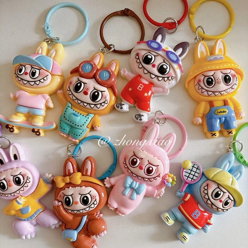 3 pcs Labubu Key Chain Cute Pendant Bag Decoration - photo 2
