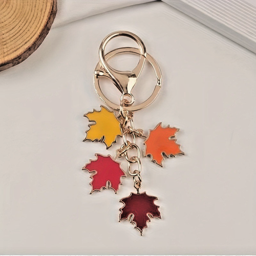 Red Cherry Apple Bag Charm Keychain Resin Metal Brass - photo 5